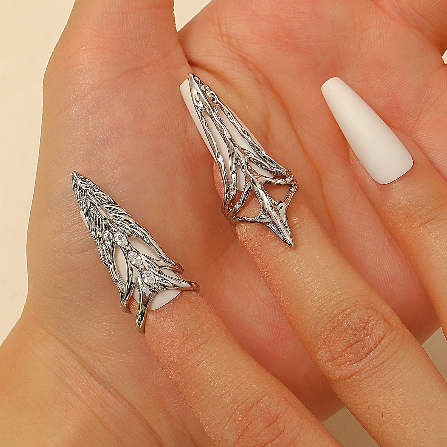 Wholesale Minimalist Nail Set Skeleton Ring
