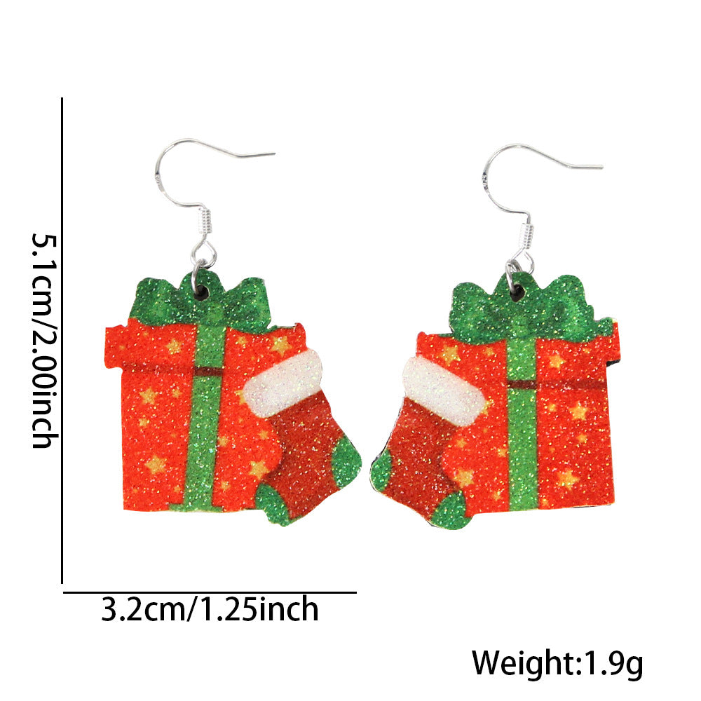 Wholesale Christmas Earrings Cartoon Christmas Tree Old Man Elk Earrings ACC-ES-ZhouHao002
