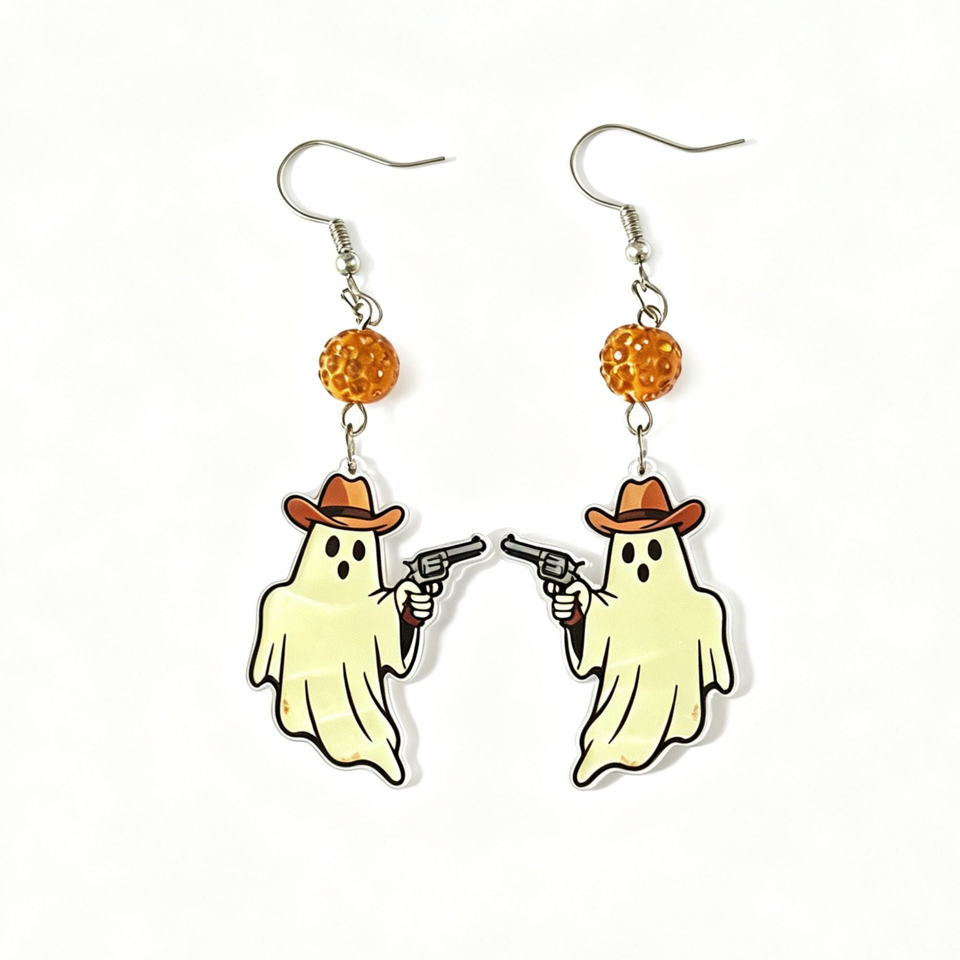 Wholesale Acrylic Earrings Asymmetric Ghost Cute Cartoon for  Party Jewelry Accessory