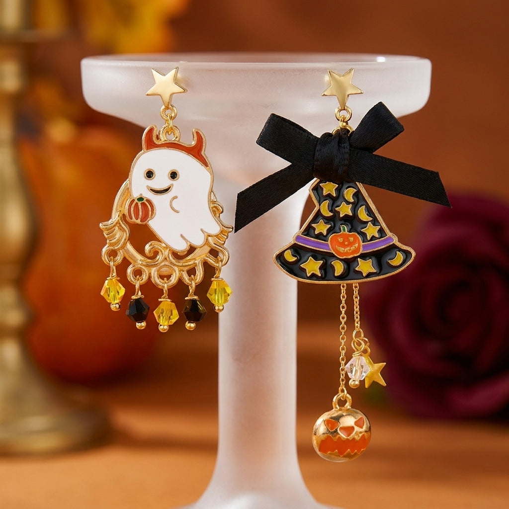 Wholesale  Ghost Cat Earrings Cartoon Stud Earrings Alloy Jewelry Accessory