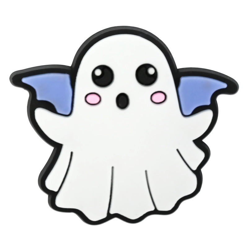 Wholesale  Random 100pcs Cute Cartoon Ghost PVC Soft Rubber Shoe Buckle Decoration