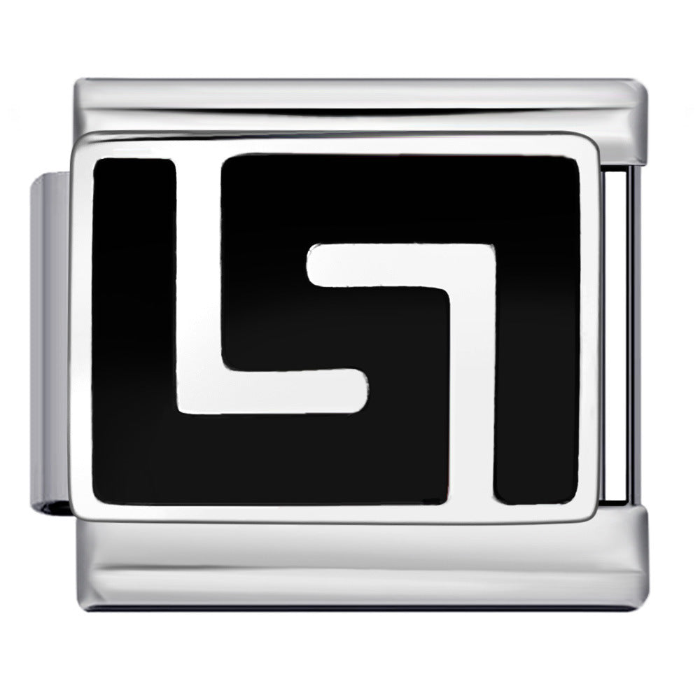 Bracciale modulo italiano all'ingrosso Bracciale a goccia d'olio placcato oro con saldatura in acciaio al titanio fai da te