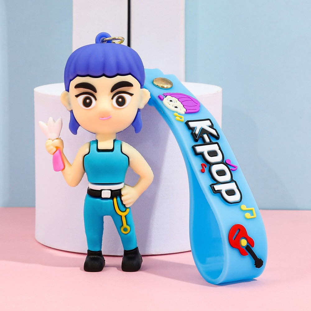 Wholesale kpop cartoon silicone keychain