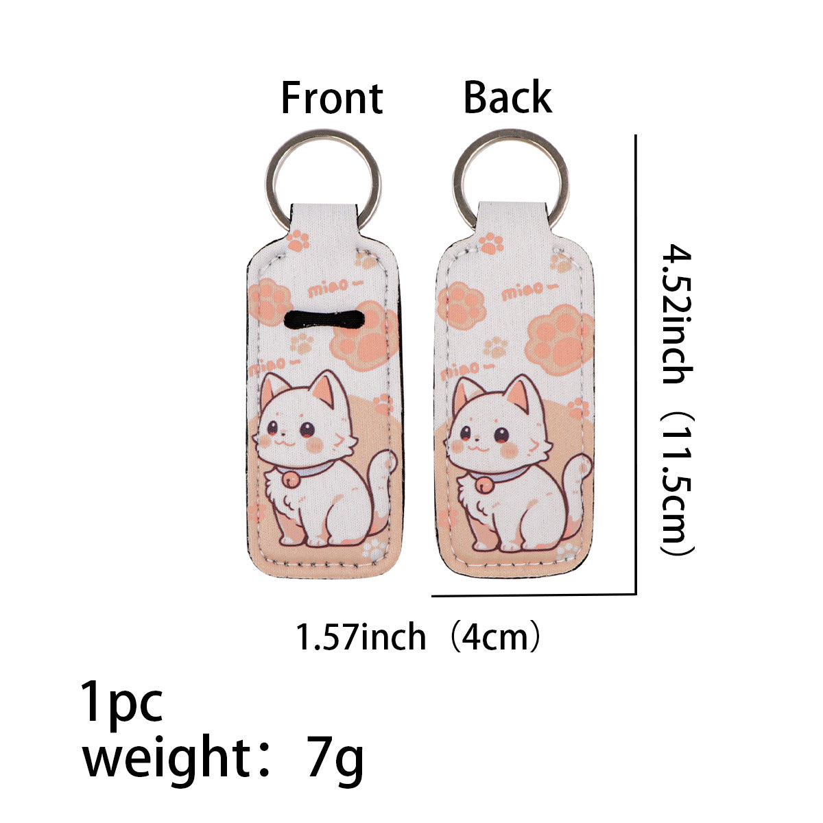Wholesale 6pcs Cute Cat Lipstick Set Keychain