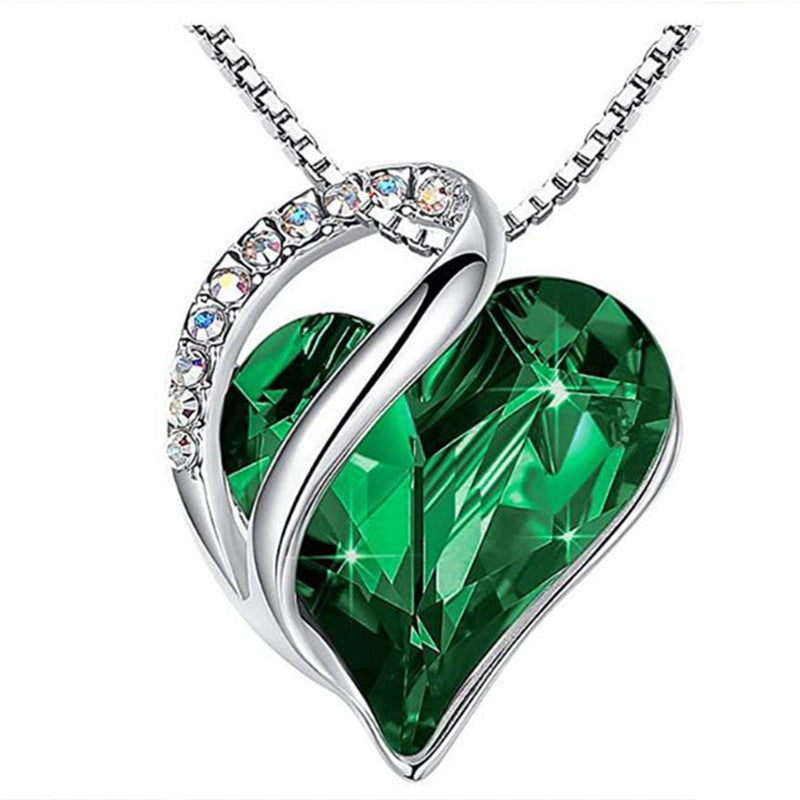 Wholesale Fashion Crystal Necklace Pendant Ocean Heart Love Necklace