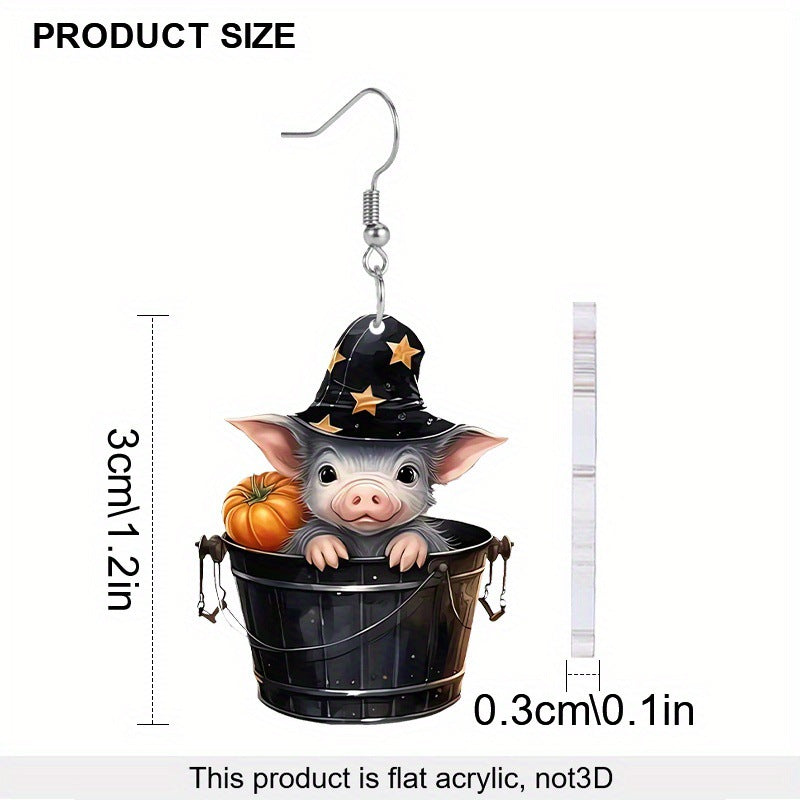 Wholesale Halloween Pumpkin Pig Barrel Earrings