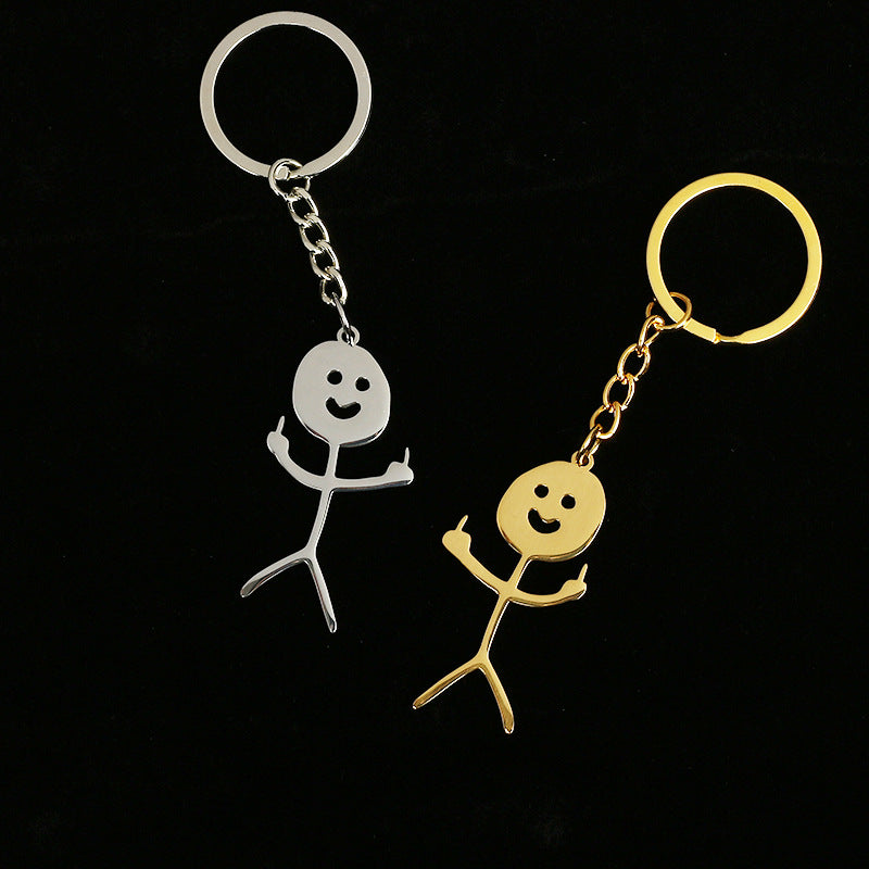 Wholesale Titanium Steel Graffiti Stickman Keychains ACC-KC-HongAo005