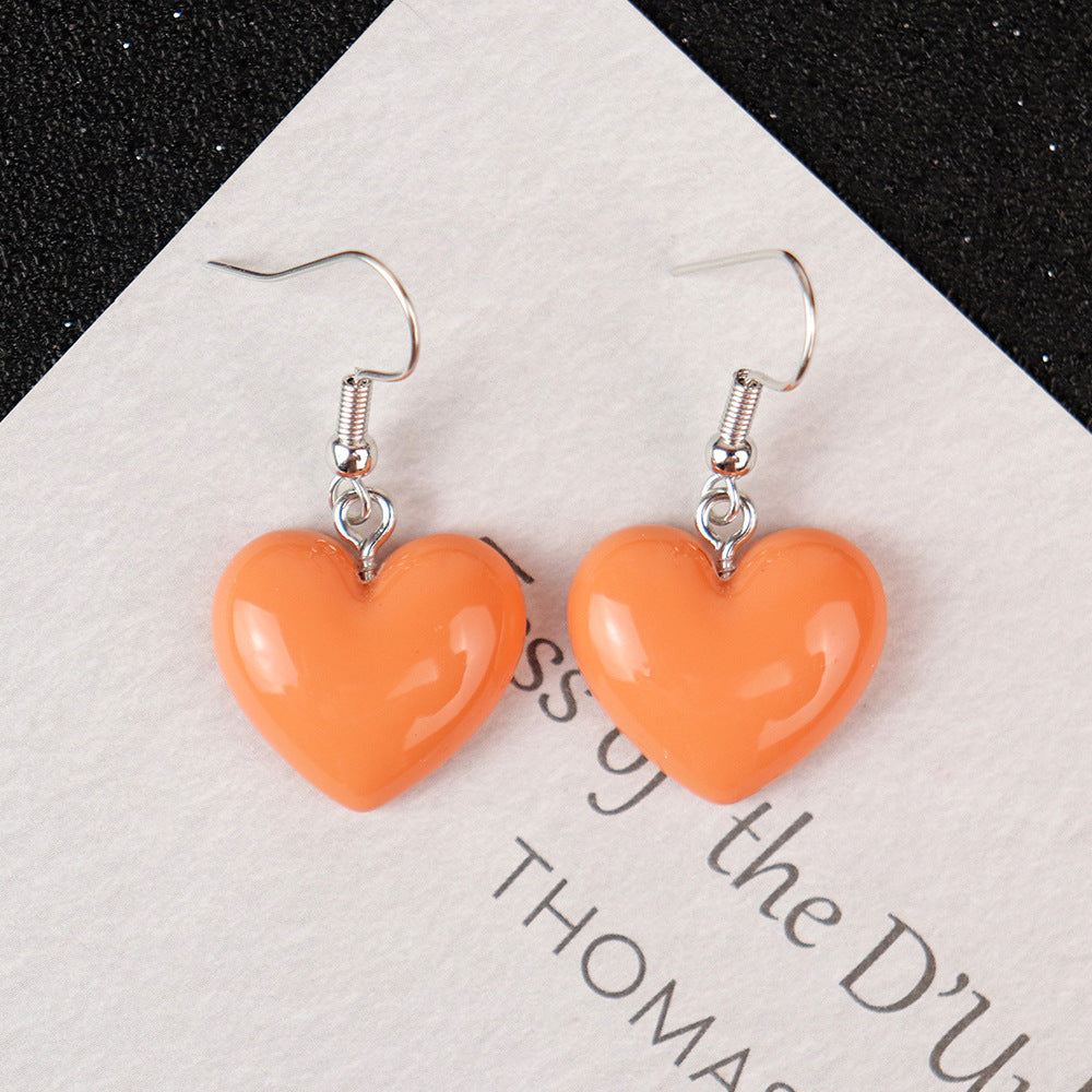 Wholesale Valentine' s Day Resin Flat Pearl Heart Earrings