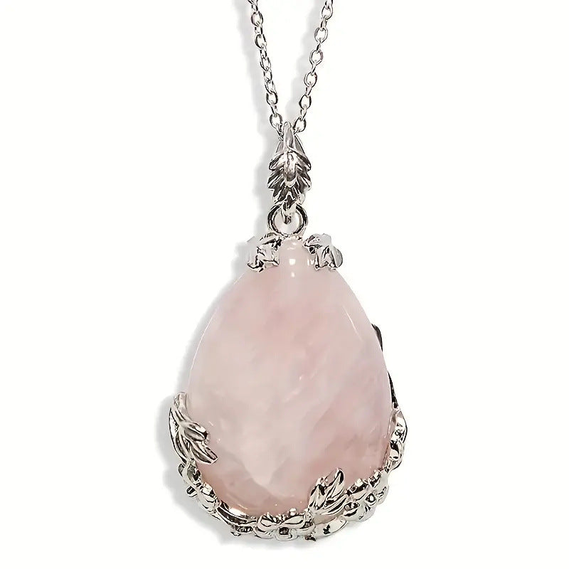 Wholesale Natural Amethyst Crystal Pendant Hexagonal Point Yoga Pendulum Retro Lace Water Drop Charm