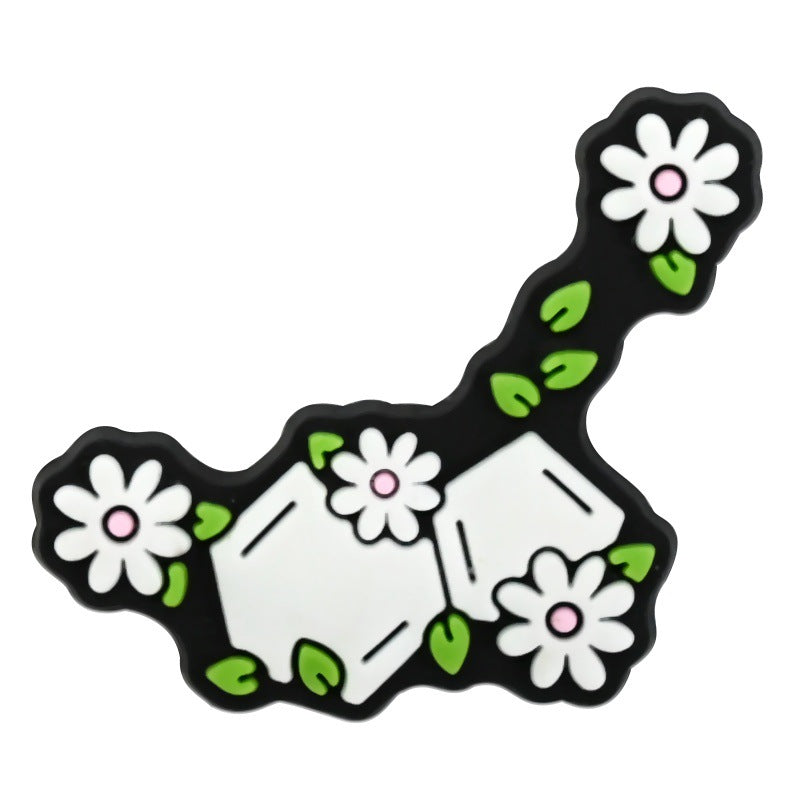 Wholesale Random 100pcs  floral vase series  PVC Soft Rubber Shoe Buckle Decoration