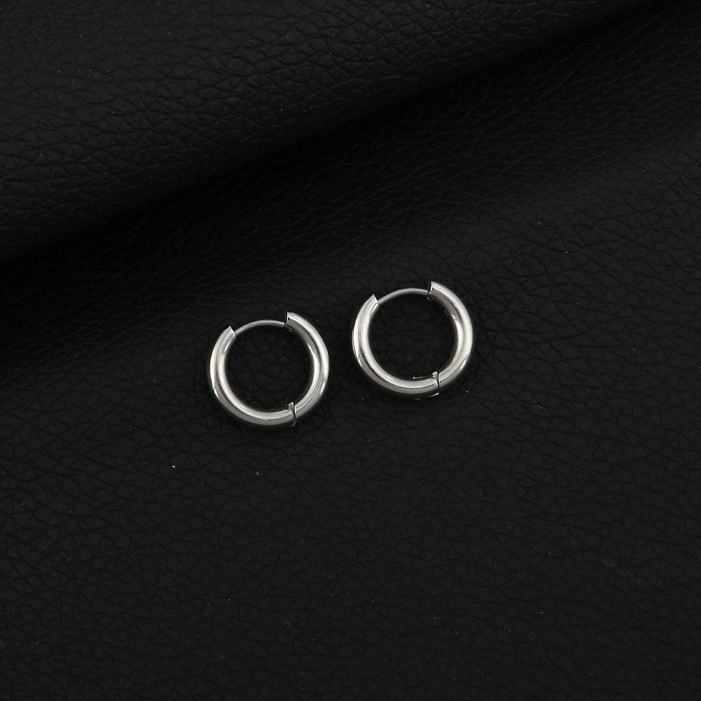Wholesale Minimalist Stainless Steel Round Hoop Earrings Stylish Unisex Chic Fashion Jewelry Accessory for Everyday Wear