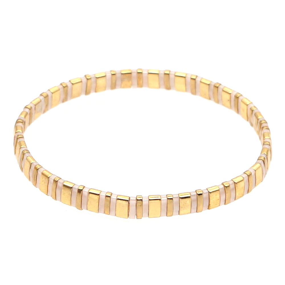 Wholesale Boho Ethnic Style Multi-layered Braided Gold Beaded Bracelet Layered Bracelet Set ACC-BT-GWL001