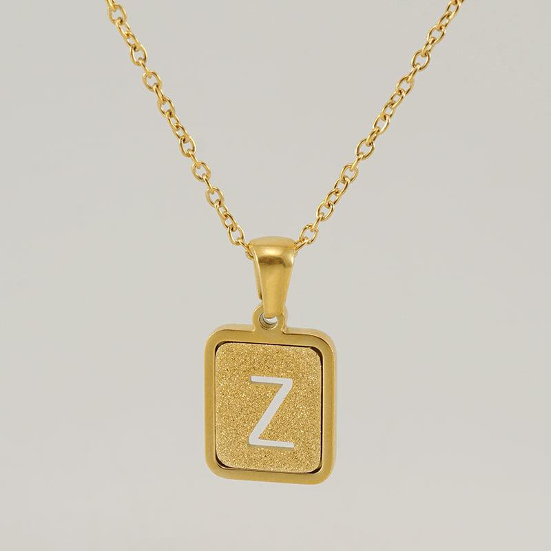 Wholesale 18K stainless steel hollow 26 English letter necklace