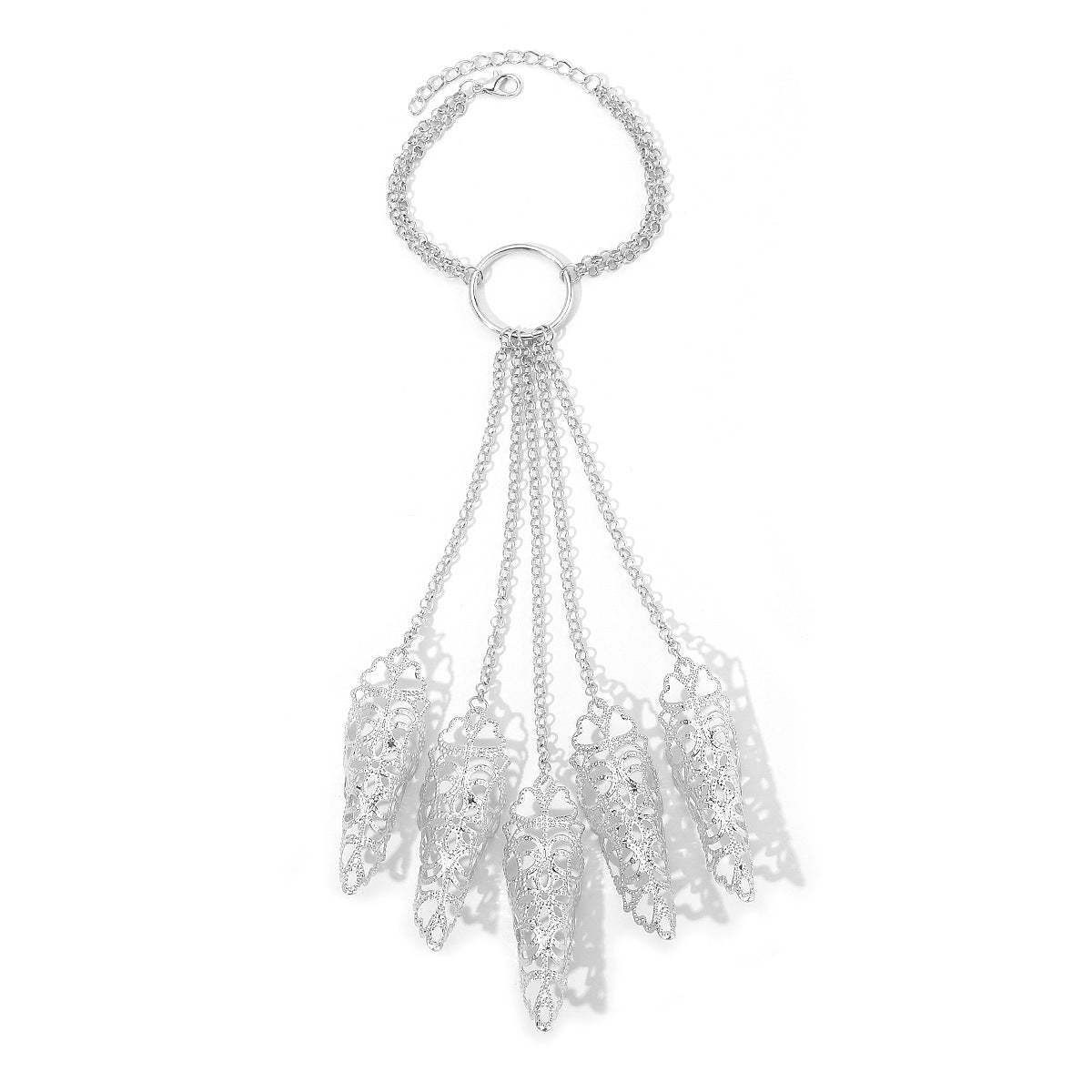 Wholesale Exaggerated Punk Gothic Bracelet Hollow Pattern Tapered Nail Cover Bracelet