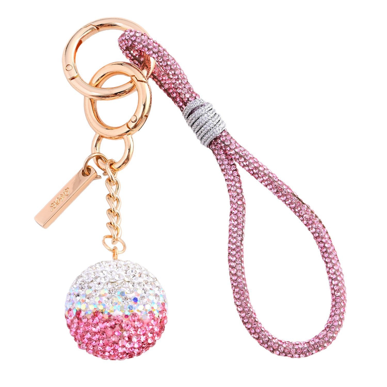 Wholesale Diamond-Encrusted Ball Keychain  Rhinestone Backpack Pendant