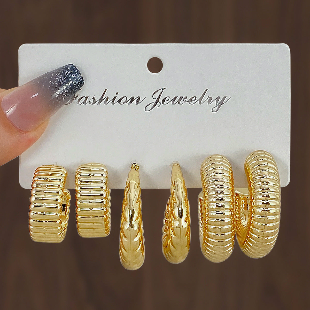 Wholesale Double twist earring set