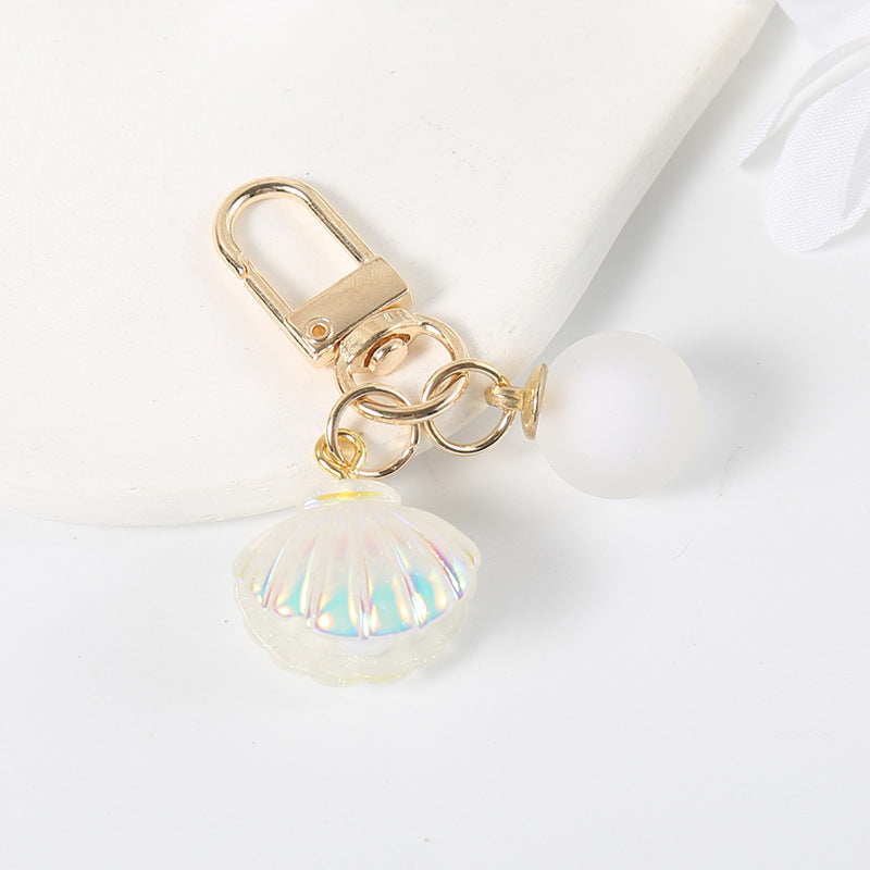 Wholesale Acrylic Colored Shell Keychain Bags and Pendants ACC-KC-HuiMei014