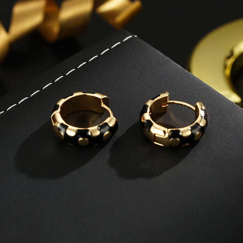 Wholesale Retro Circle Enamel Craft Earrings