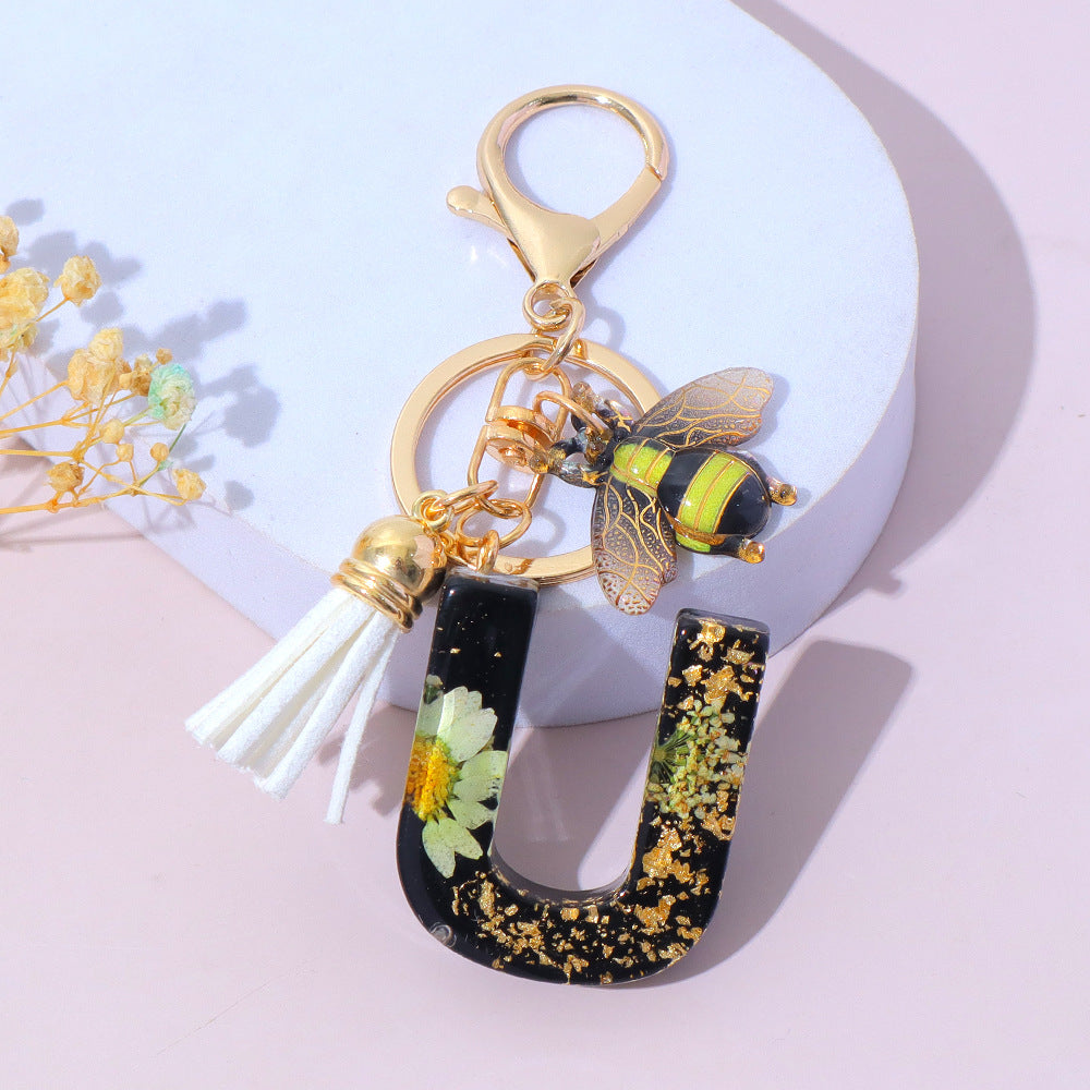 Wholesale Resin Bee Letter Bag Charm Decorative Accent Gift for