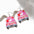 Wholesale Cute Pink Wood Printed Valentine's Day Earrings