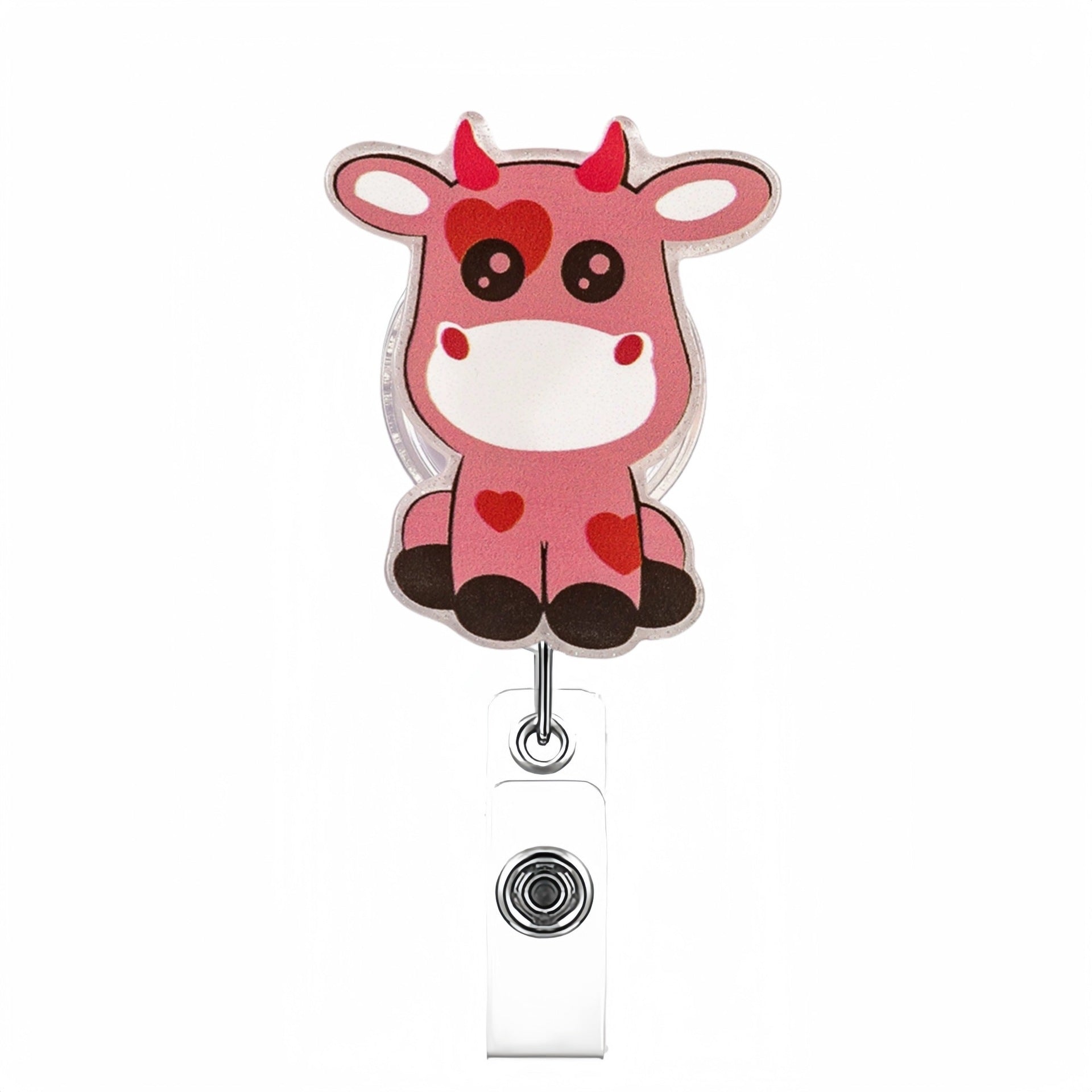 Wholesale Love Romantic Workplace  Acrylic Retractable Rotating Badge Keychain