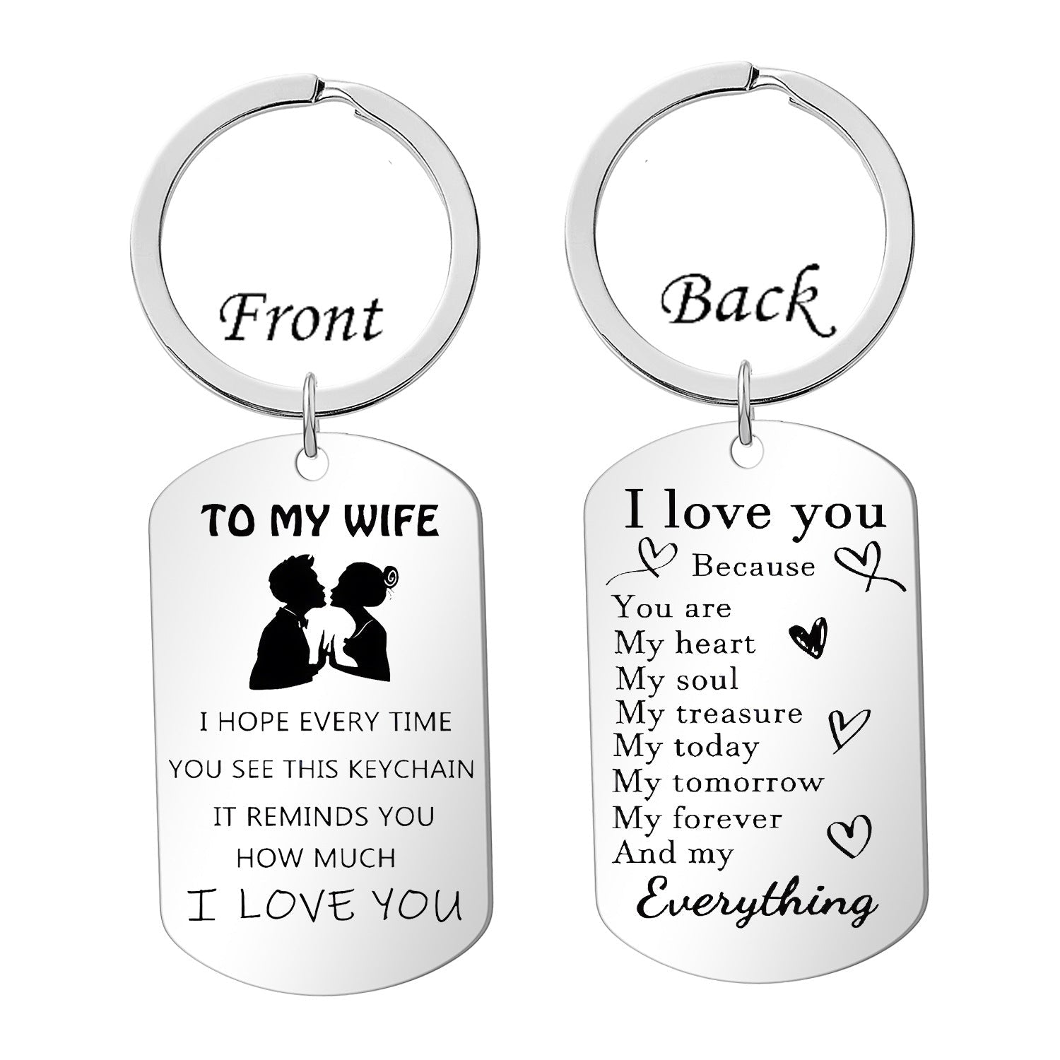 Wholesale Valentine's Day I Love You Stainless Steel Keychain