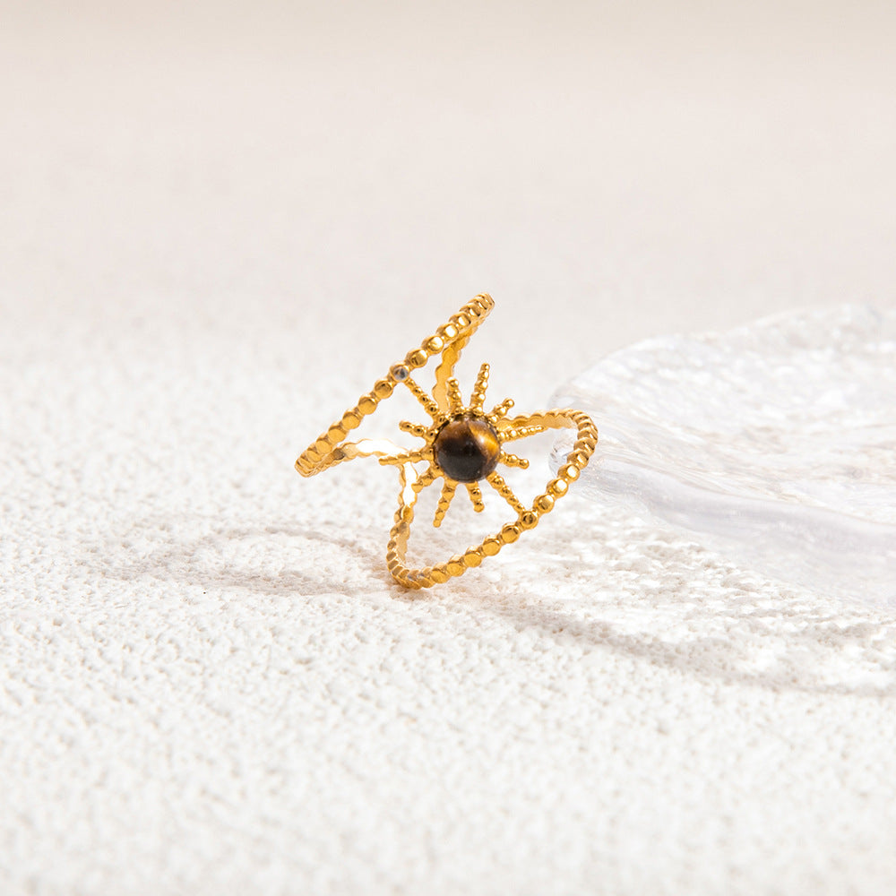 Wholesale Stainless Steel Rings 18K Gold Plated Multi-layer Vintage Rings ACC-RS-YuHui008