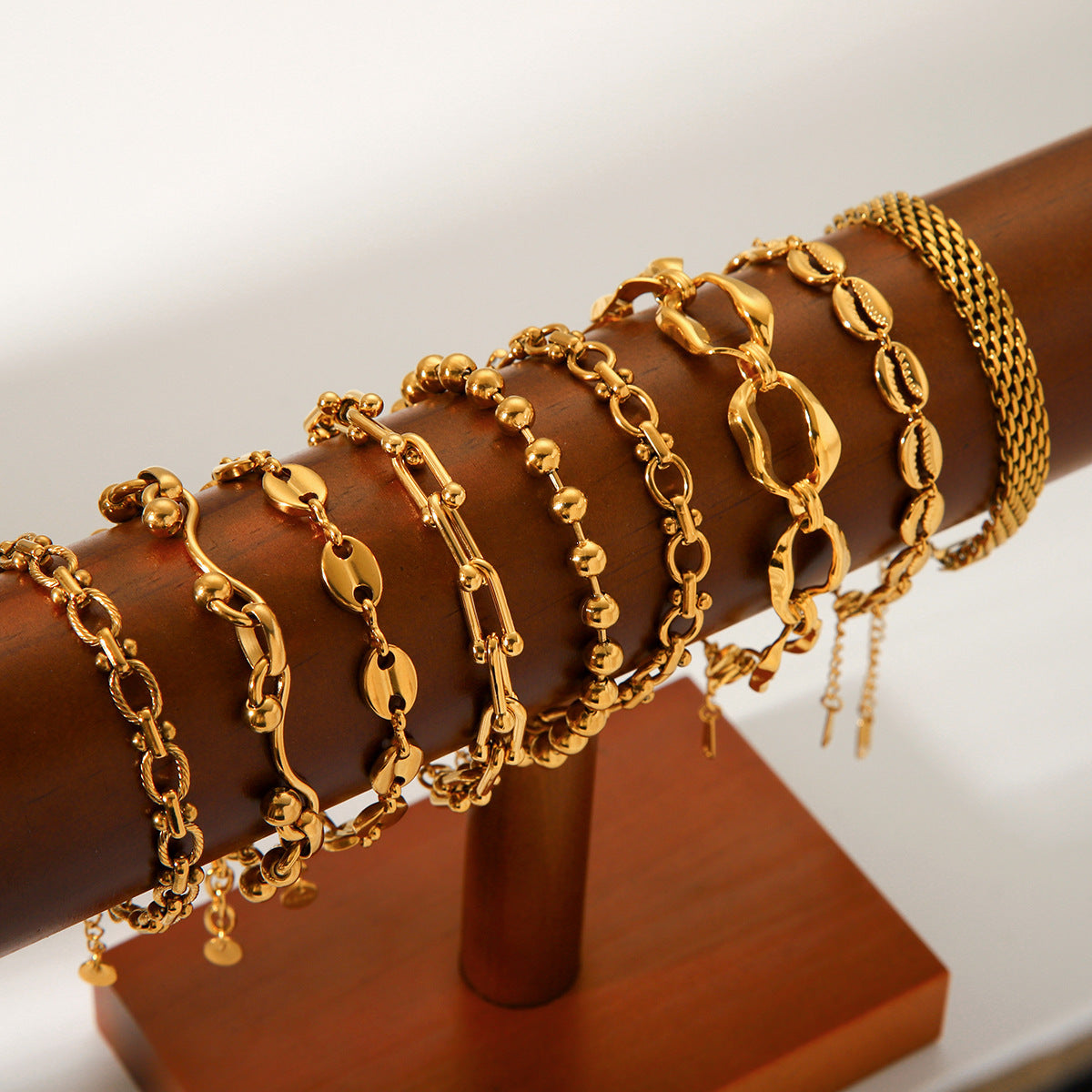Wholesale  18K Bracelet Stainless Steel Twist Chain Bracelet Cuban Chain
