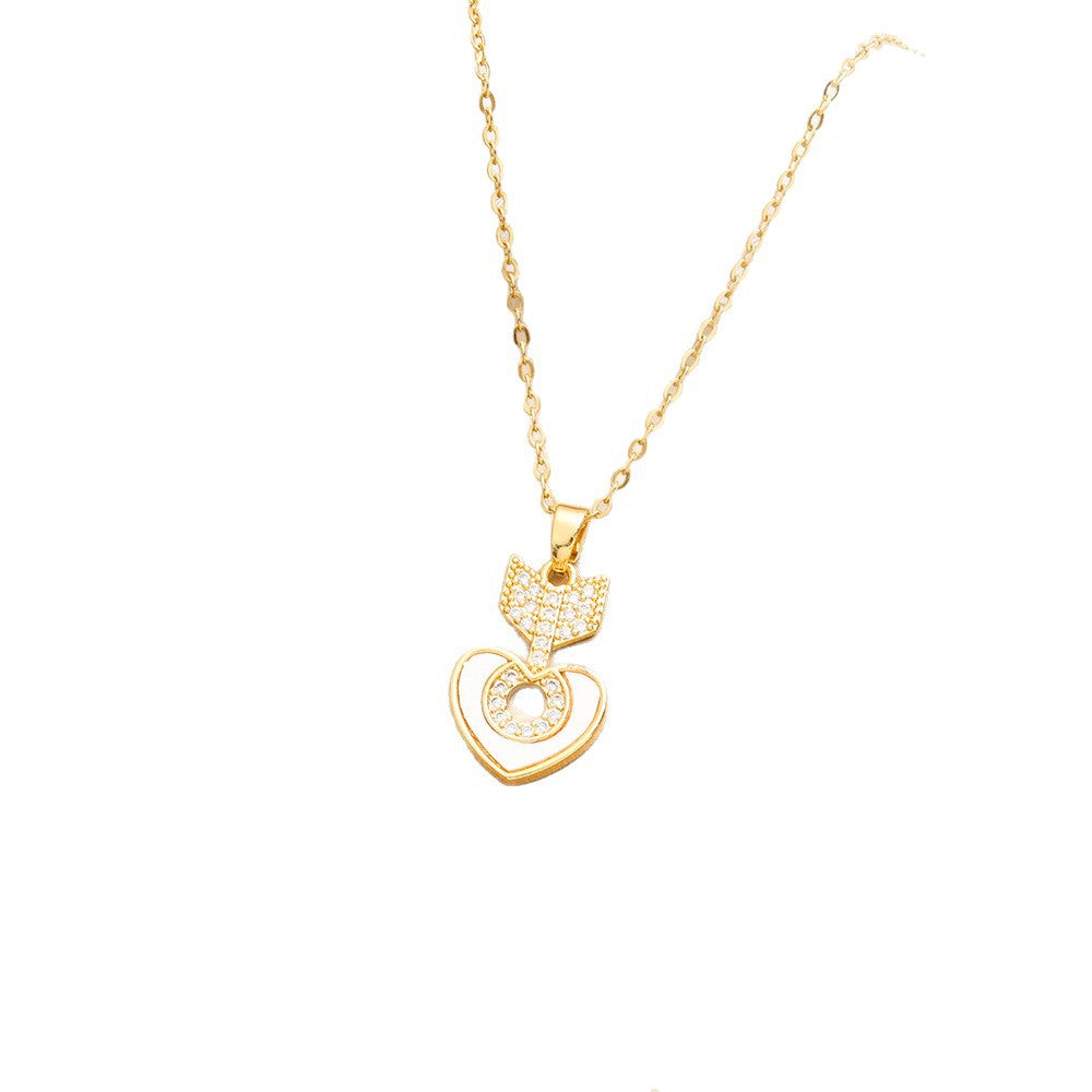 Wholesale Geometric Light Luxury Titanium Steel Clavicle Necklace Women' s Jewelry Accessory Gift