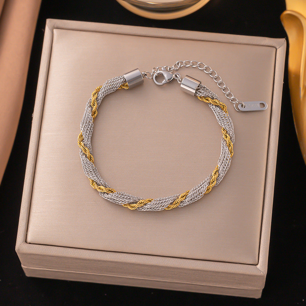 Wholesale Multi-layer Stainless Steel Round Beads Love Heart Titanium Steel Bracelet ACC-BT-Qinji005