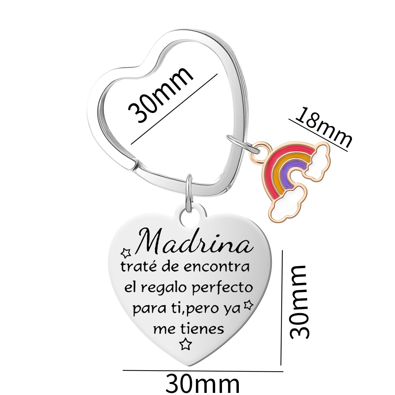 Wholesale Rainbow Stainless Steel Engraving Pendant Keychain