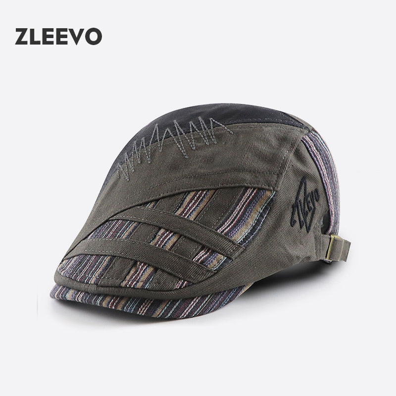 Wholesale Hats Personalized Patchwork Striped Beret ACC-HT-YangGuan002
