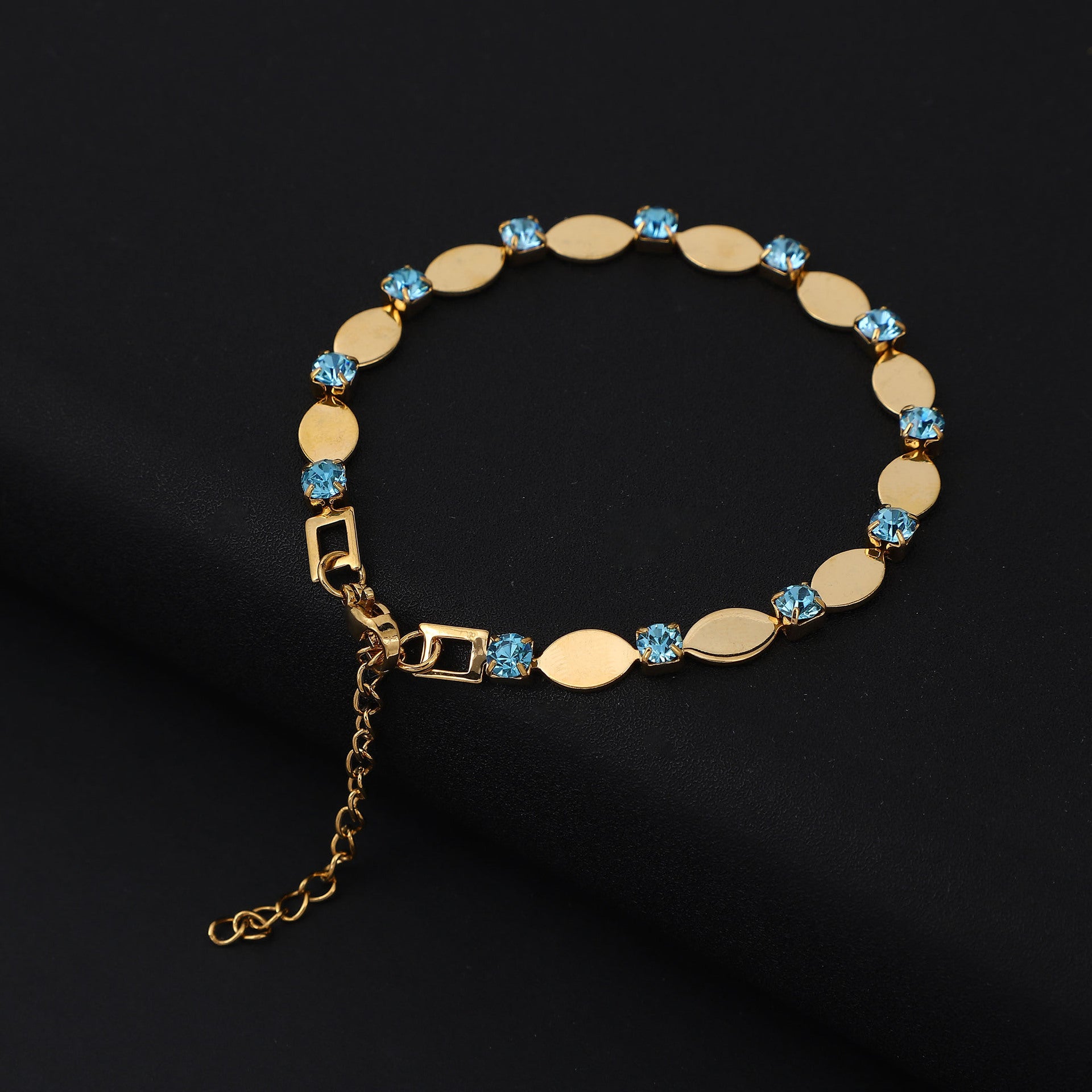 Wholesale 10pcs Titanium Steel Color Diamond 18K Gold Geometric Bracelet