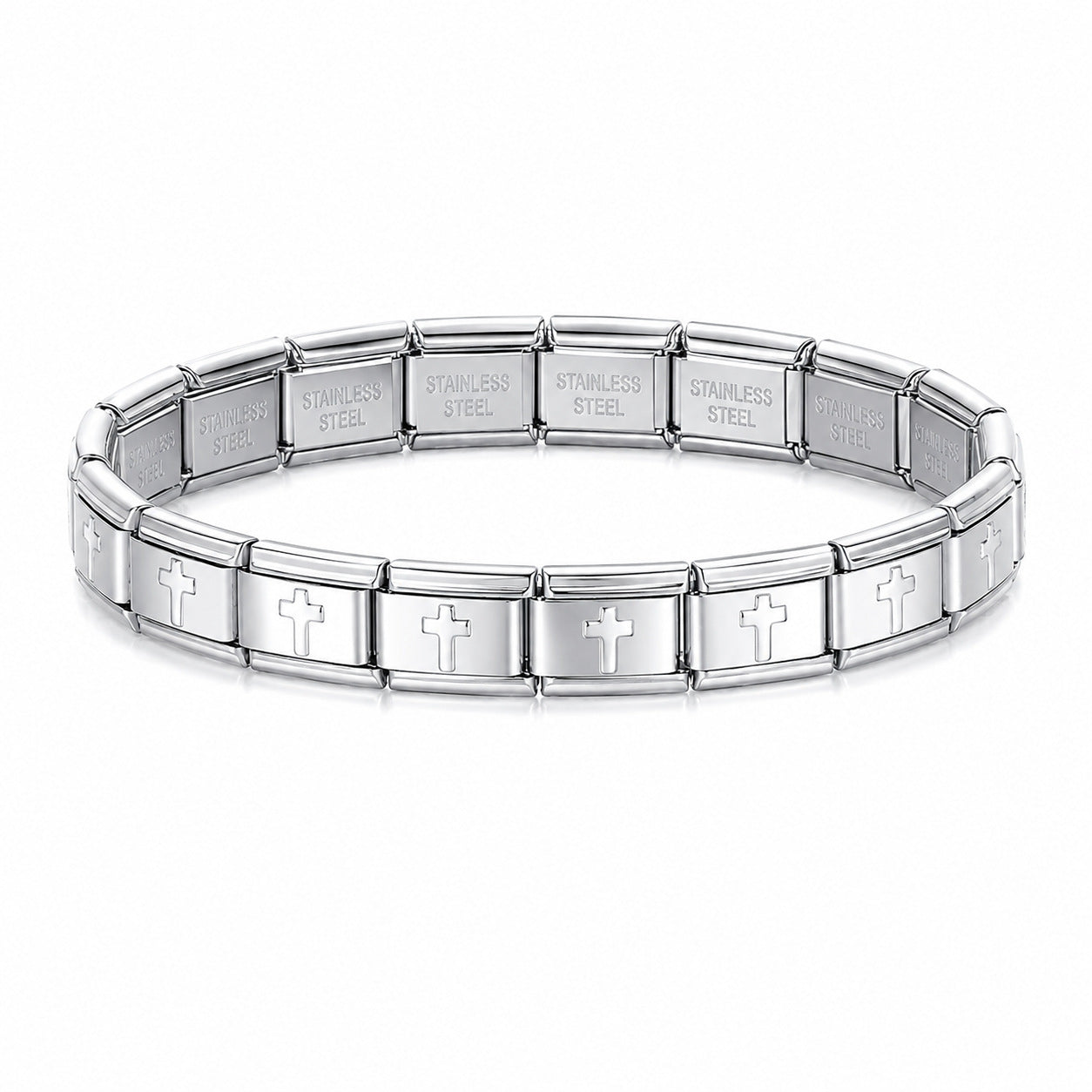 Wholesale Modern Italian Modular Stainless Steel Elastic Bracelet Unisex DIY Jewelry Accessory For Everyday Wear And Resale