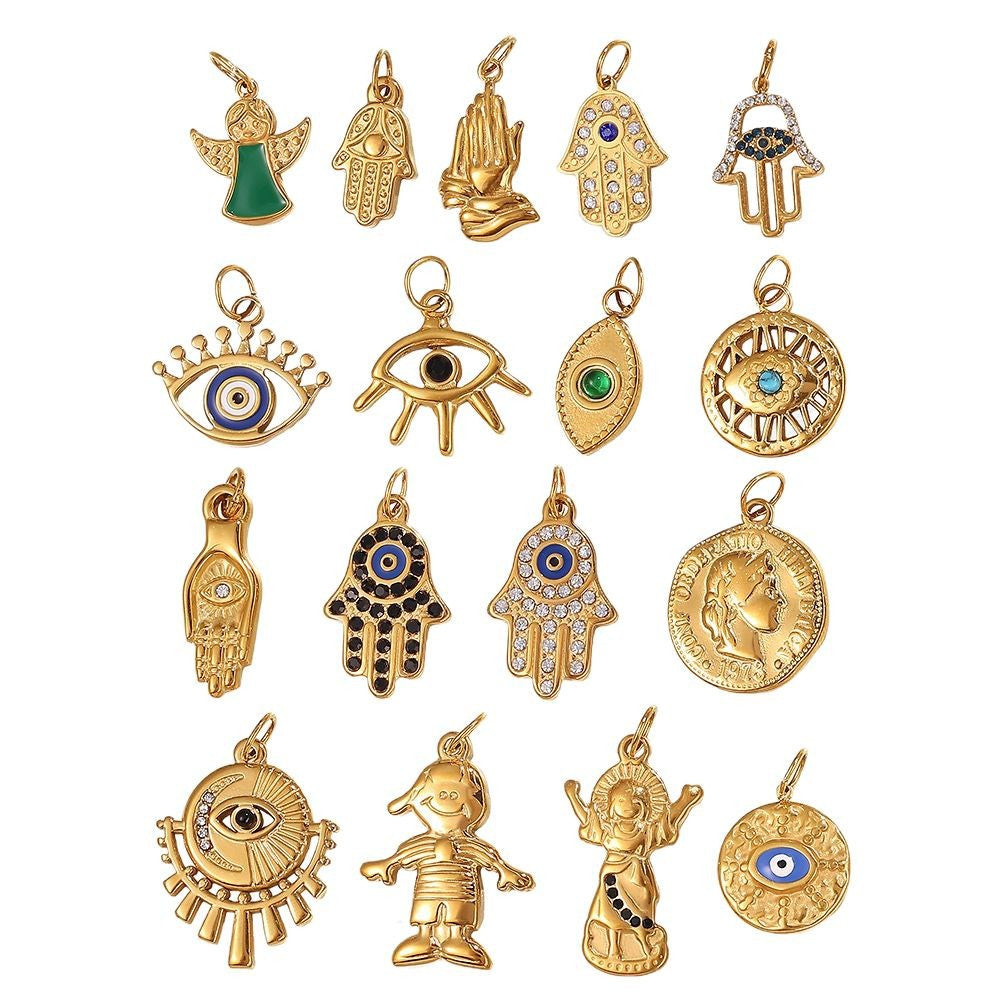 Wholesale DIY  Plated 18K Gold Palm Eye   Charms