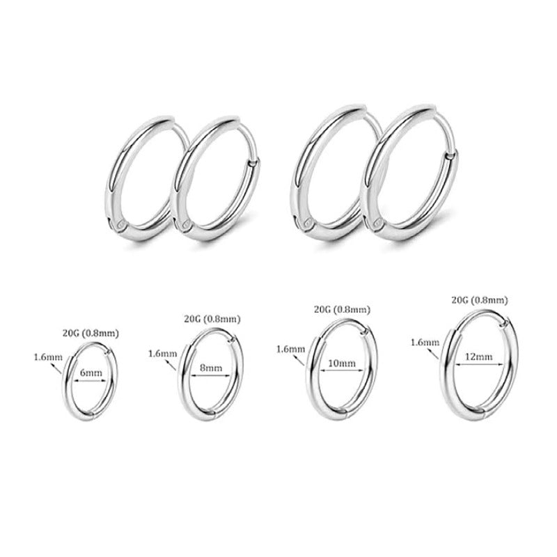 Wholesale 10pcs Stainless Steel Hoop Earrings