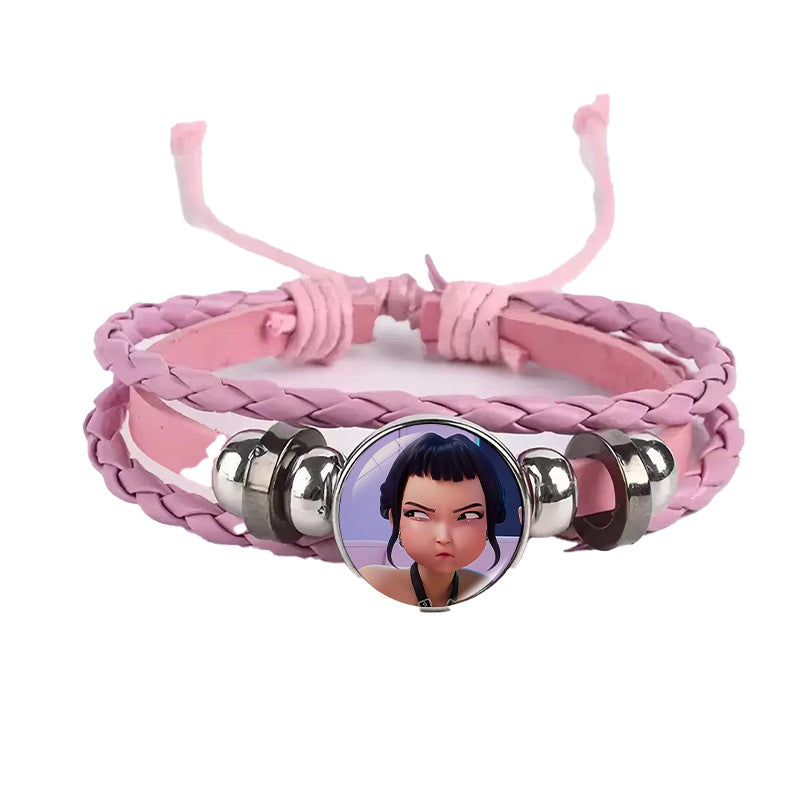 Wholesale  Black Braided Leather Bracelet kpop