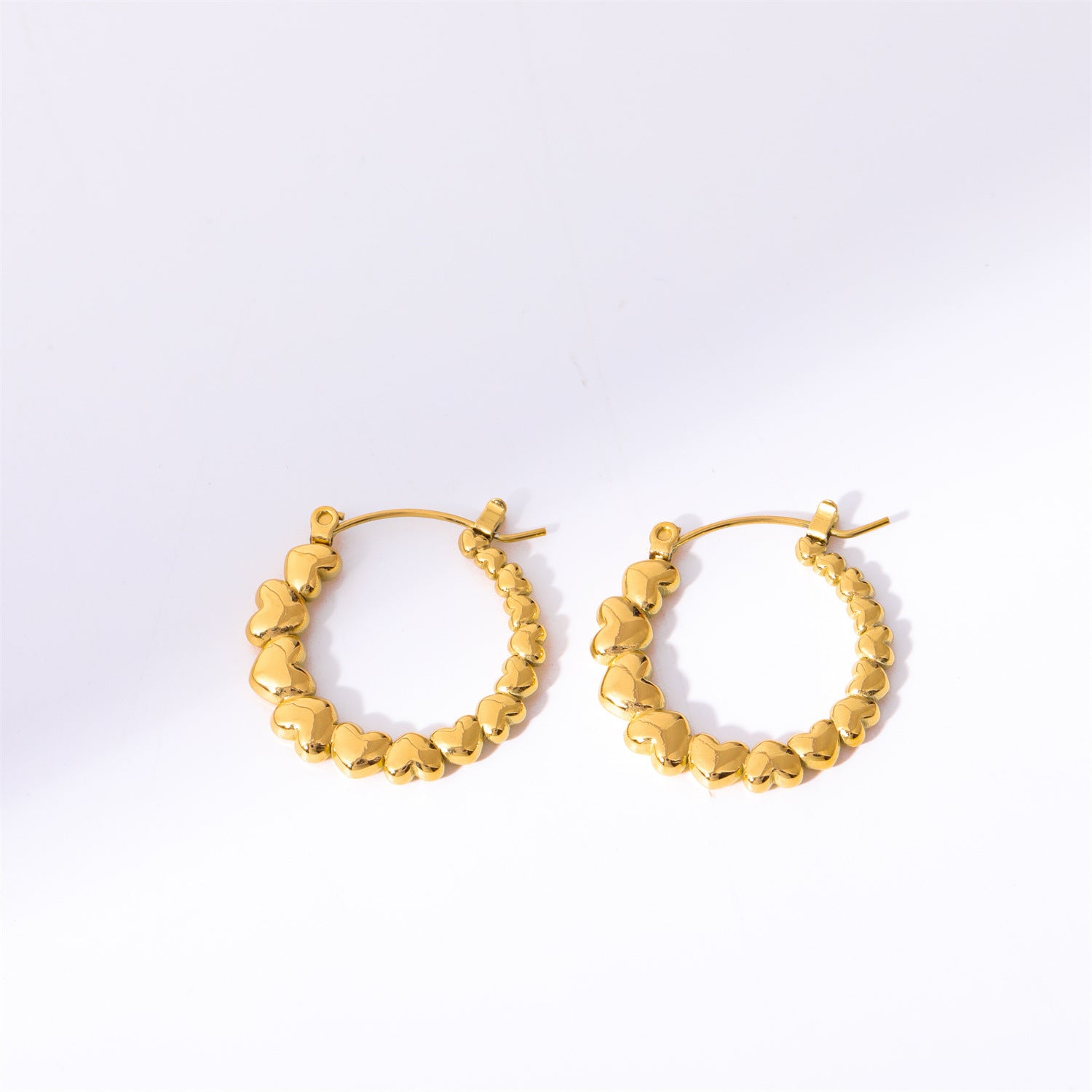 Wholesale 18k Gold Plated Titanium Steel C-shaped Earrings