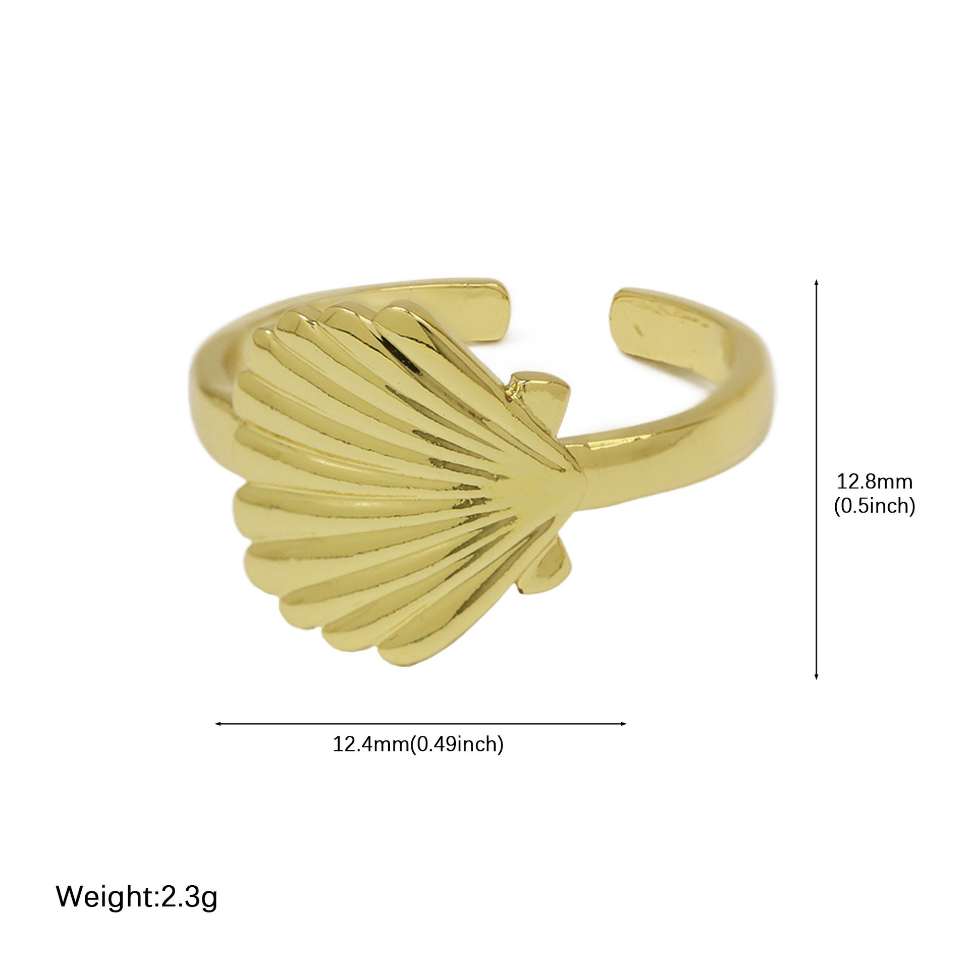 Wholesale Bohemian starfish shell fish adjustable open ring