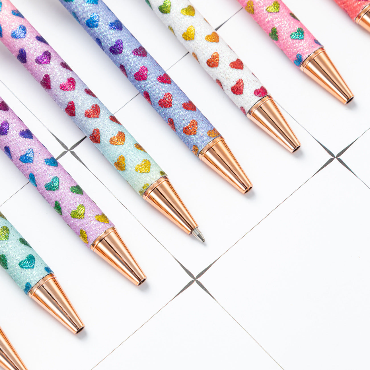 Wholesale Gold Powder Press Ballpoint Pen Glitter Chalk Metal Pen ACC-PN-HuaHao018