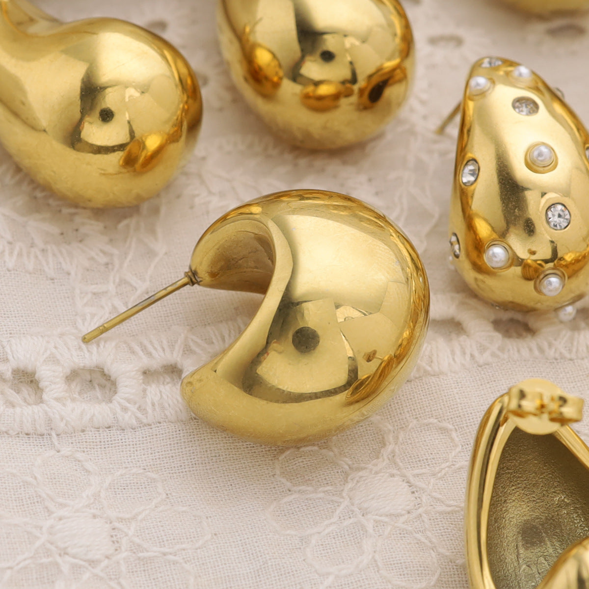 Wholesale 18K Gold Drop Titanium Steel Earrings ACC-ES-Yachan002