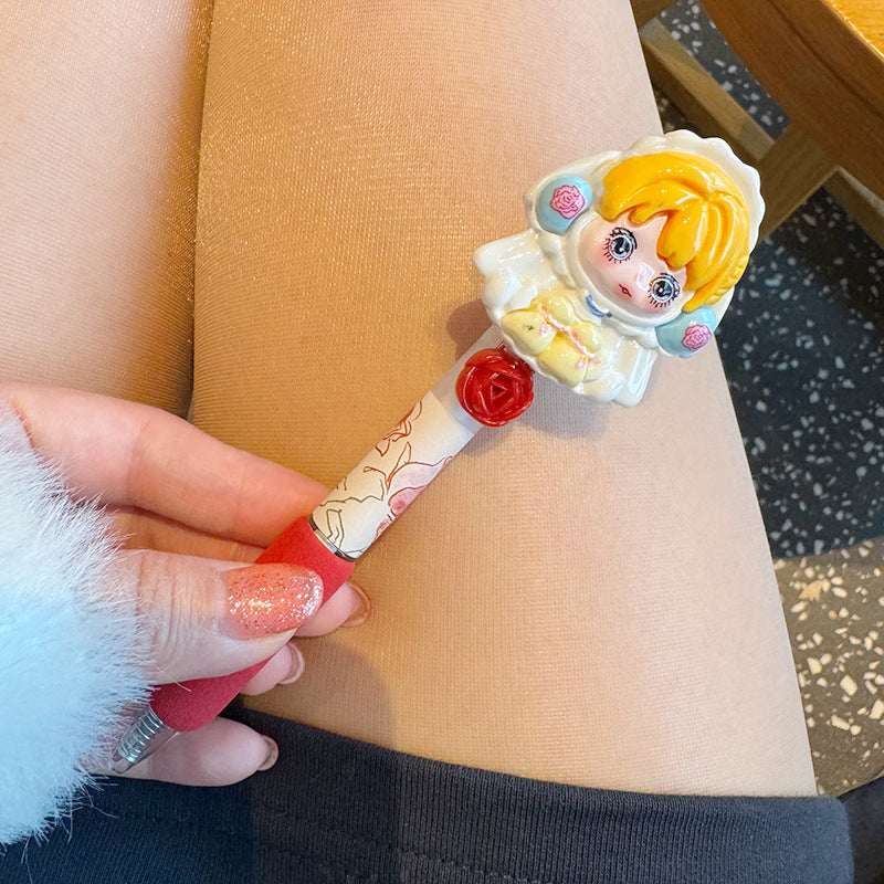 Wholesale Three-dimensional ballpoint pen  cute little girl press pen
