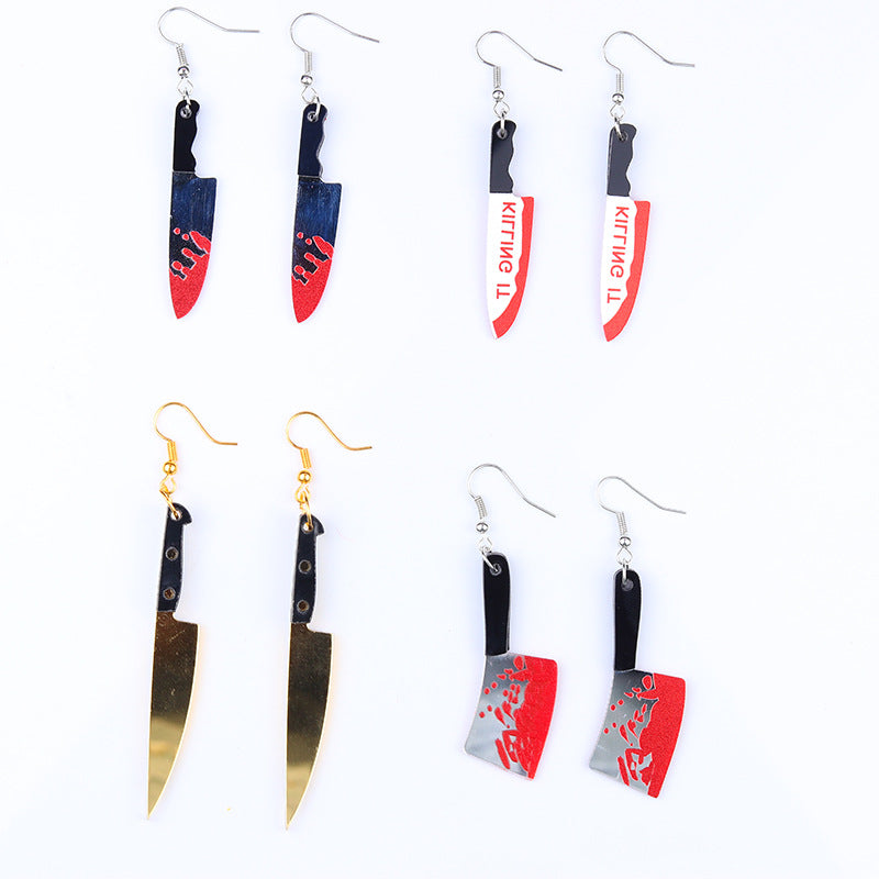 Wholesale Kitchen Knife Knife Mirror Acrylic Earrings