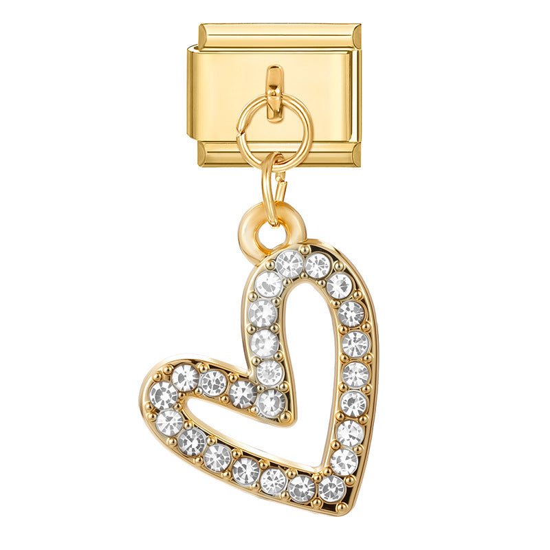 Wholesale Italian Charm Bracelet 9mm DIY Splicing Cherry Series Stainless Steel Composable Bracelet