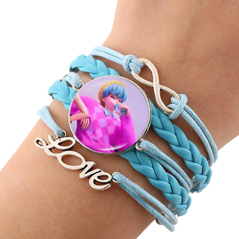 Wholesale kpop anime multi-layer braided bracelet