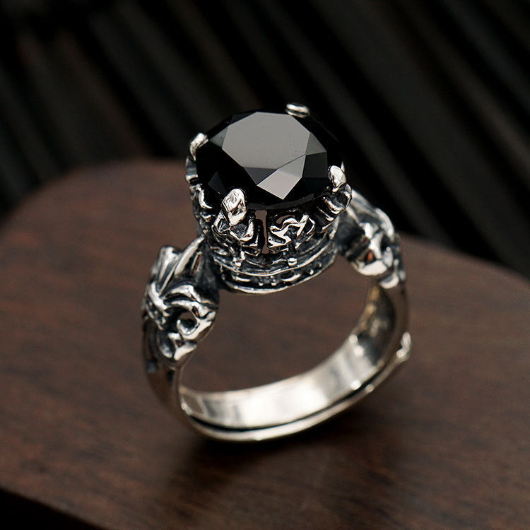 Wholesale Crown Shape Black Copper Open Ring - Adjustable Jewelry Gift for Couples