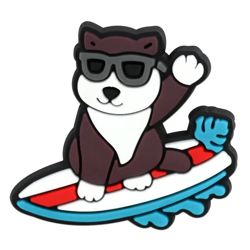 Decorazione casuale all'ingrosso della fibbia della scarpa in gomma morbida del PVC di serie del leopardo del fumetto da 100 pezzi