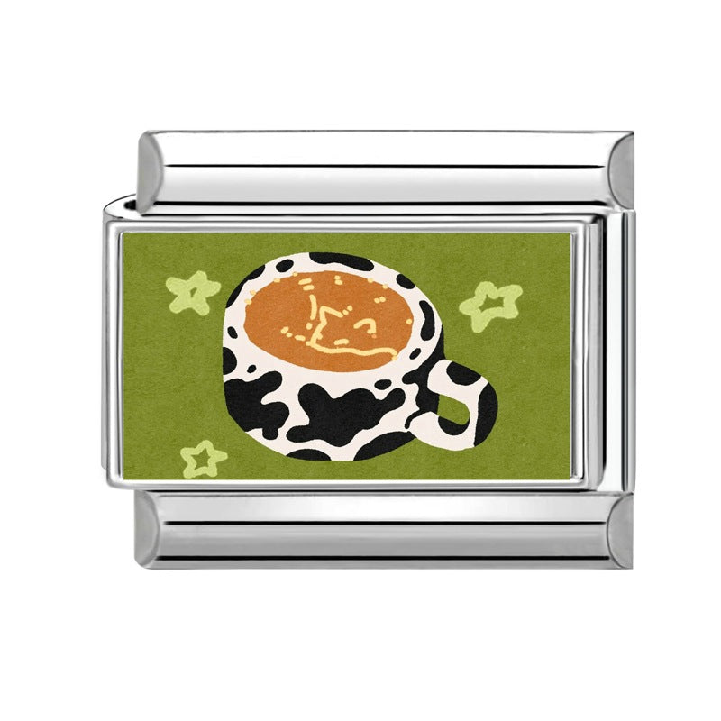 Wholesale 9mm Italian Charm Starter Bracelets DIY Heart Flower Evil Eye Series Stainless Steel Composable Bracelet