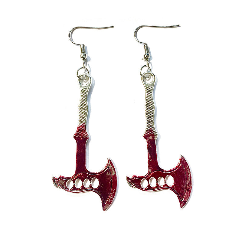 Wholesale  Halloween alloy earrings dagger axe horror blood earrings