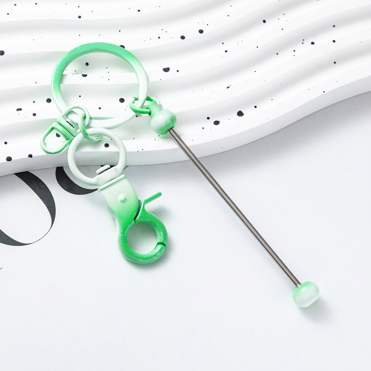 Wholesale Beadable Keychains Gradient Color DIY Beaded Keychains ACC-KC-HuaH009